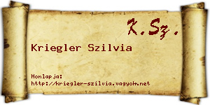 Kriegler Szilvia névjegykártya